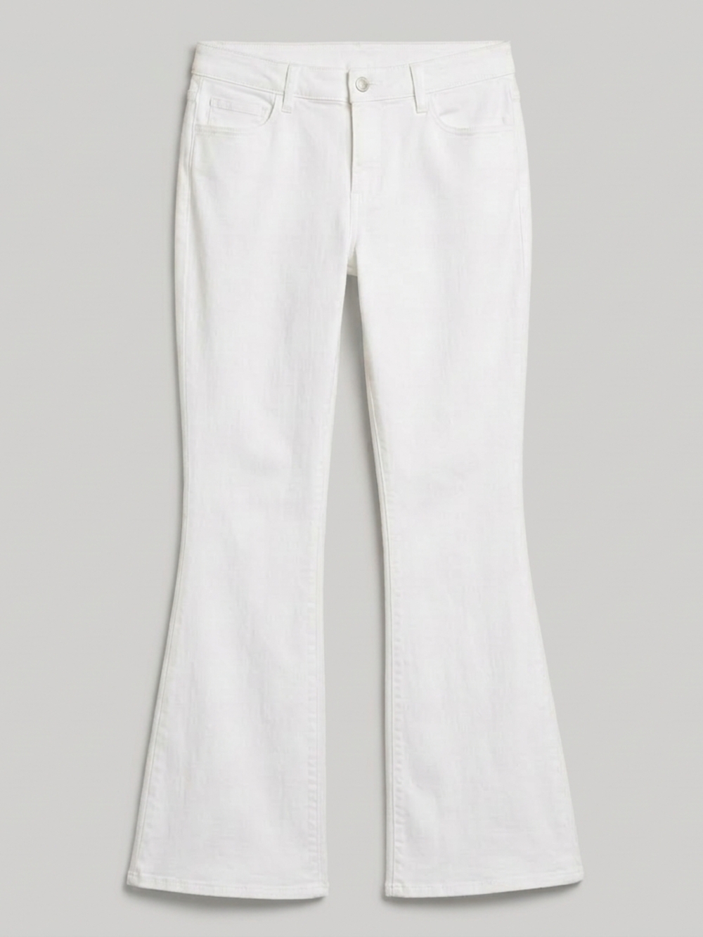 Old Navy WOMENS SIZE 14 White Micro Flare Wide-Leg Mid Rise Stretch Denim Jeans
